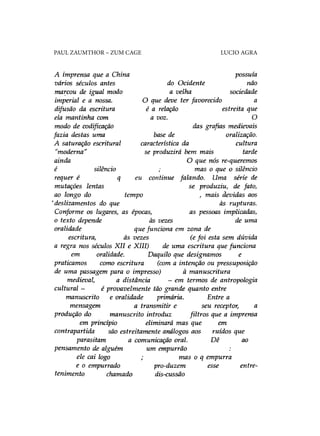 PAUL ZAUMTHOR – ZUM CAGE

Lucio Agra

 