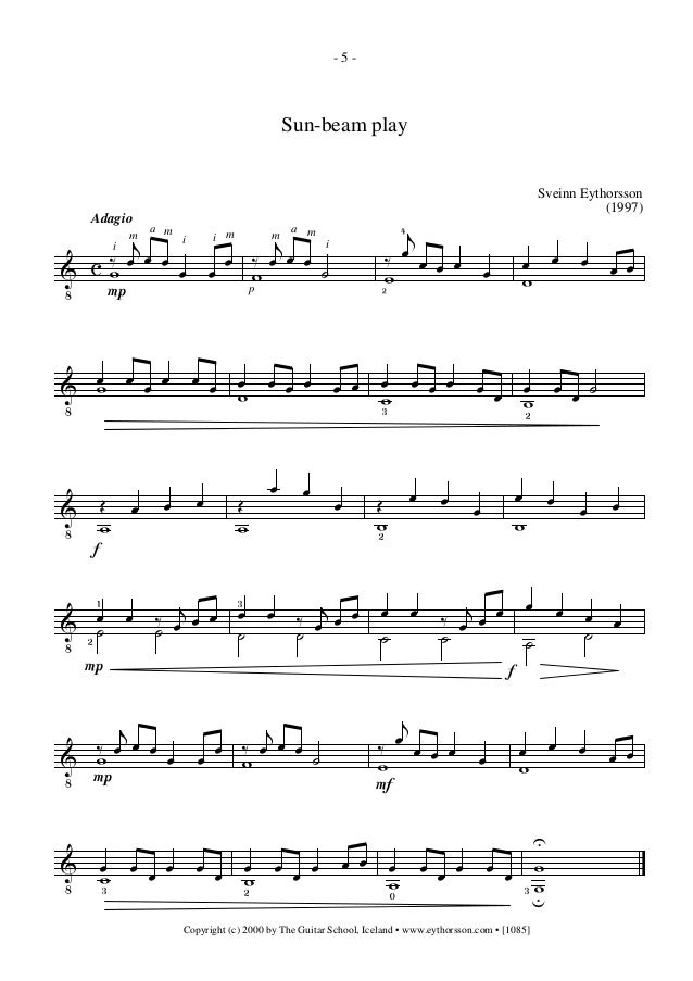 Partituras 9 canciones faciles para guitarra