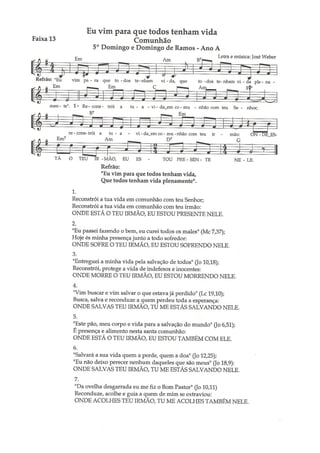 Partituras campanha da_fraternidade_2011