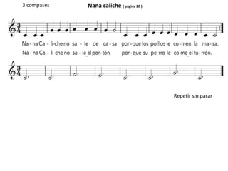 Nana caliche ( página 20 )3 compases
Repetir sin parar
 