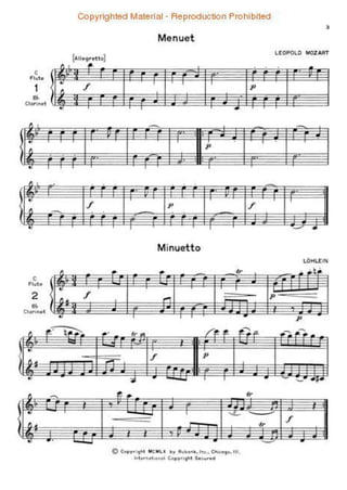 Partitura de flauta, Partituras para clarinete, Partituras de guitarra