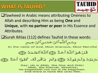 Anti Toheed Islamic creed or aqaid | PPTX