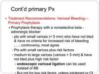 Secondary
Prophylaxis/Prevention of
Rebleeding
 Secondary Prophylaxis: Prevention of
Rebleeding
 Prevent a recurrence of...