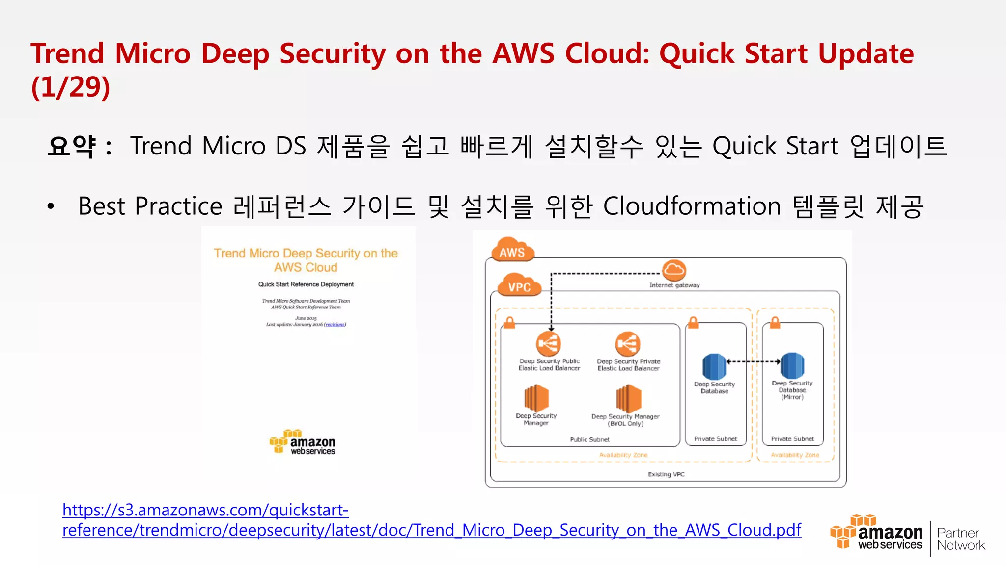 두가지 연결 옵션 (Private VIF / Public VIF)
전용선
서비스
고객
AWS Cloud
EC2, S3등의
Public 서비스
Amazon VPC
Direct Connect
로케이션
 