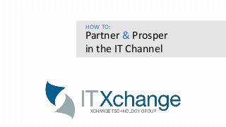 HOW TO:
Partner & Prosper
in the IT Channel
 
