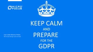 KEEP CALM
AND
PREPARE
FOR THE
GDPR
Juan Julián Moreno Piedra
IMG Presales Manager South and Gallia
 