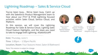 Dreamforce ‘17 for Partners
November 6 – 9, 2017 l San Francisco, CA
http://p.force.com/dreamforce
 
