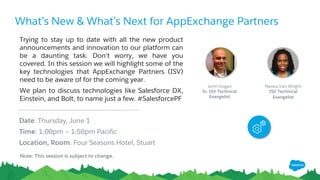 We’ll see you in the Partner Community!
ü Trailhead for Partners
ü Role-based Learning Paths
ü Track Certifications & Badges
ü News, Events, & Alerts
ü Webinars & Replays
ü Sales Resources
​Join Today!
http://p.force.com/signup
 