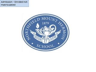 Admission – Enrolled not
matriculated
 
