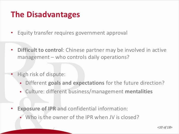 Partnering up in a China Joint Venture A whise decision?