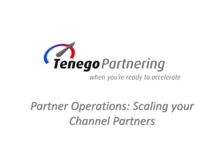 Partner Operations: Scaling your
Channel Partners
 