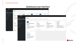 Dashboard user interface
13
Overview of Red Hat OpenShift AI
 
