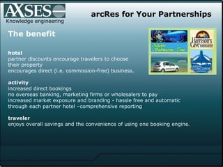 Knowledge engineering arcRes for Your Partnerships The benefit hotel  partner discounts encourage travelers to choose thei...