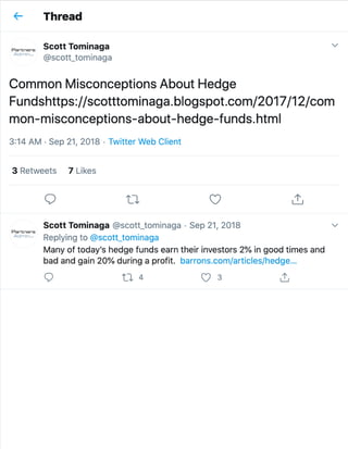 Coomon Misconcepts about hedge funds
