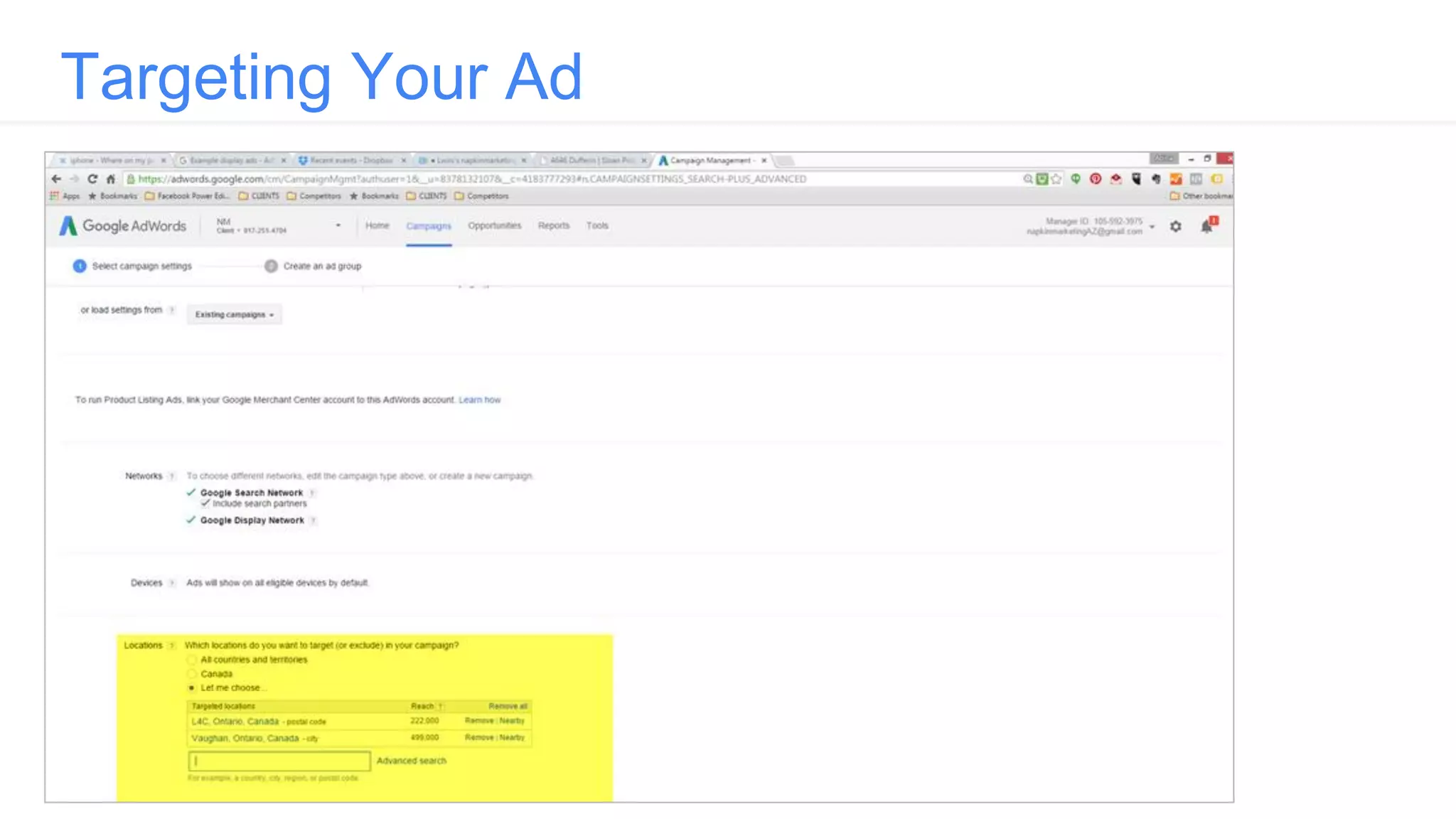 Targeting Your Ad
 