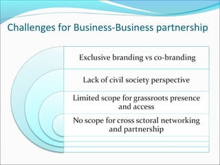 Challenges for Business-Business partnership
 