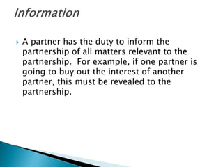 Partnership duties of partners | PPTX