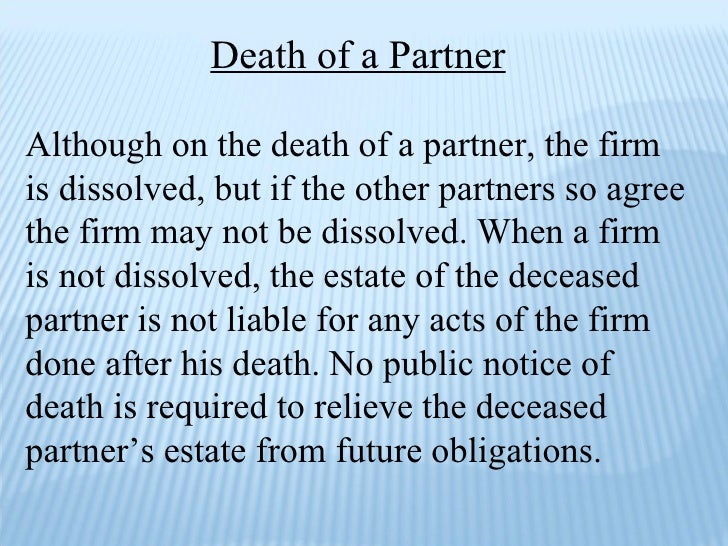 transfer of partnership interest upon death