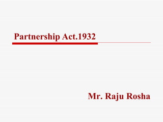 Partnership act 1932