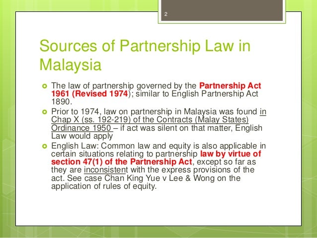 Partnership Law in Malaysia