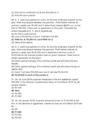 Fundamentals Of Partnership Mcq With Answer