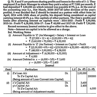 Partnership question and answer