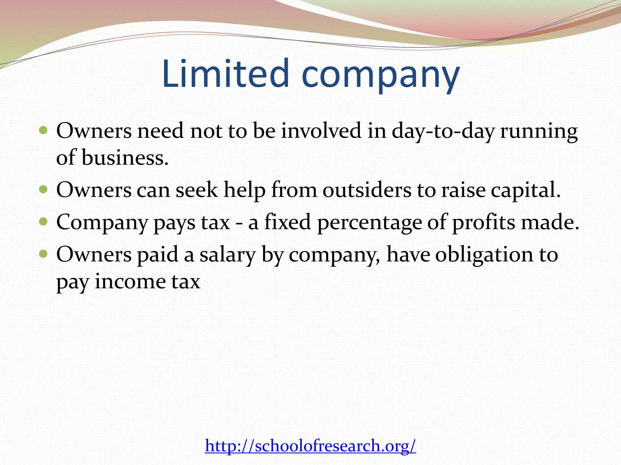 Partnership vs limited company PPT