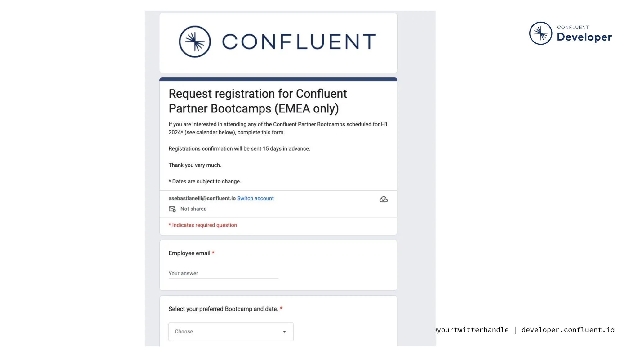 @yourtwitterhandle | developer.confluent.io
Starting soon…
STARTING SOOOOON..
Starting sooooon ..
 
