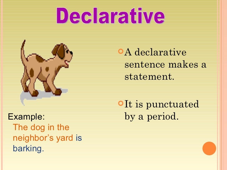 examples of declarative sentences in english