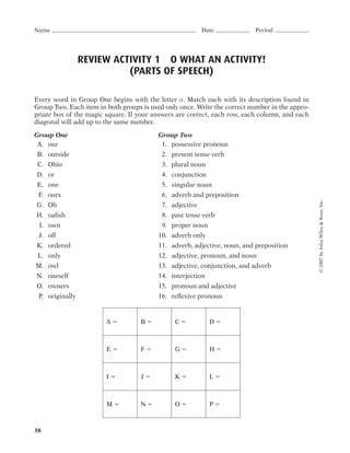 Part of spech with exam