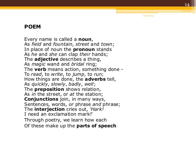 All parts of speech are called