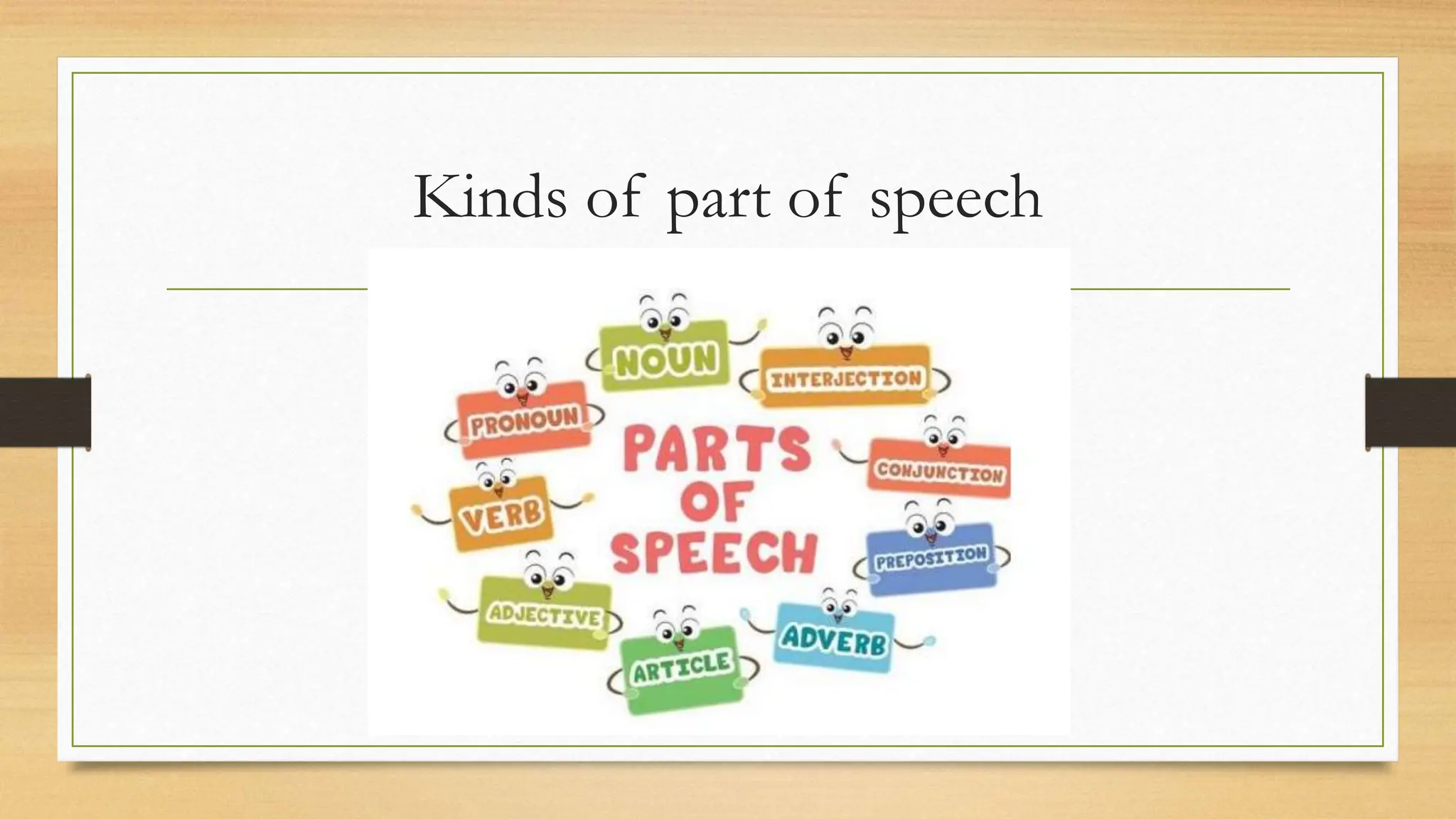 Part of Speech di bahasa inggris atau struktur | PPTX