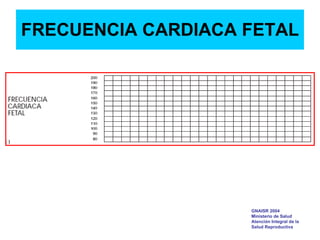 FRECUENCIA CARDIACA FETAL
GNAISR 2004
Ministerio de Salud
Atención Integral de la
Salud Reproductiva
 