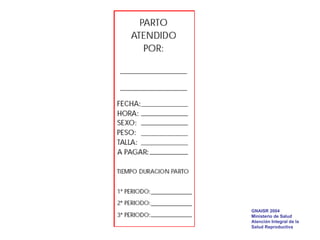 GNAISR 2004 Ministerio de Salud Atención Integral de la Salud Reproductiva 