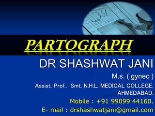 DR SHASHWAT JANI 
M.s. ( gynec ) 
Assist. Prof., Smt. N.H.L. MEDICAL COLLEGE, 
AHMEDABAD. 
Mobile : +91 99099 44160. 
E- mail : drshashwatjani@gmail.com 
 