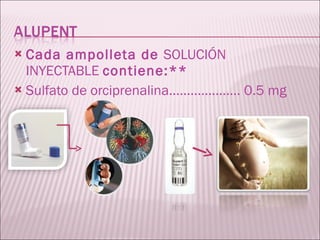 Cada ampolleta de  SOLUCIÓN INYECTABLE  contiene:** Sulfato de orciprenalina.................... 0.5 mg 