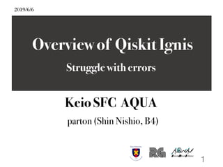 Overview of Qiskit Ignis
1
parton (Shin Nishio, B4)
Keio SFC AQUA
Struggle witherrors
2019/6/6
 