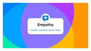Empathy
SINCERELY CARE ABOUT OTHERS’ SHOES
 