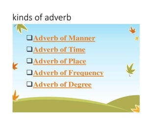 kinds of adverb