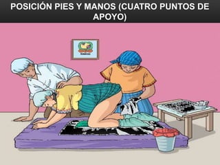 POSICIÓN PIES Y MANOS (CUATRO PUNTOS DE
APOYO)
 