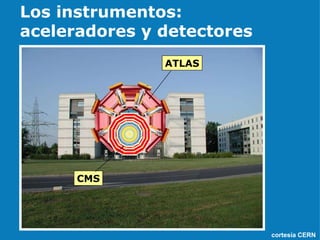 Los instrumentos: aceleradores y detectores cortesía CERN   ATLAS CMS 