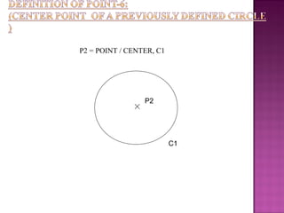 P2 = POINT / CENTER, C1
C1
P2
 