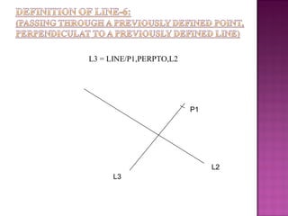 L3 = LINE/P1,PERPTO,L2
L3
L2
P1
 