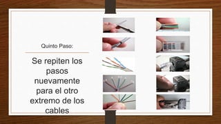 Quinto Paso: 
Se repiten los 
pasos 
nuevamente 
para el otro 
extremo de los 
cables 
 