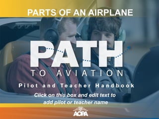PARTS OF AN AIRPLANE Click on this box and edit text to  add pilot or teacher name 
