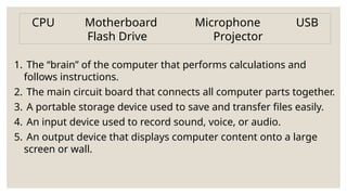 Basic Parts of a Computer, Their Functions, and Classification.pptx