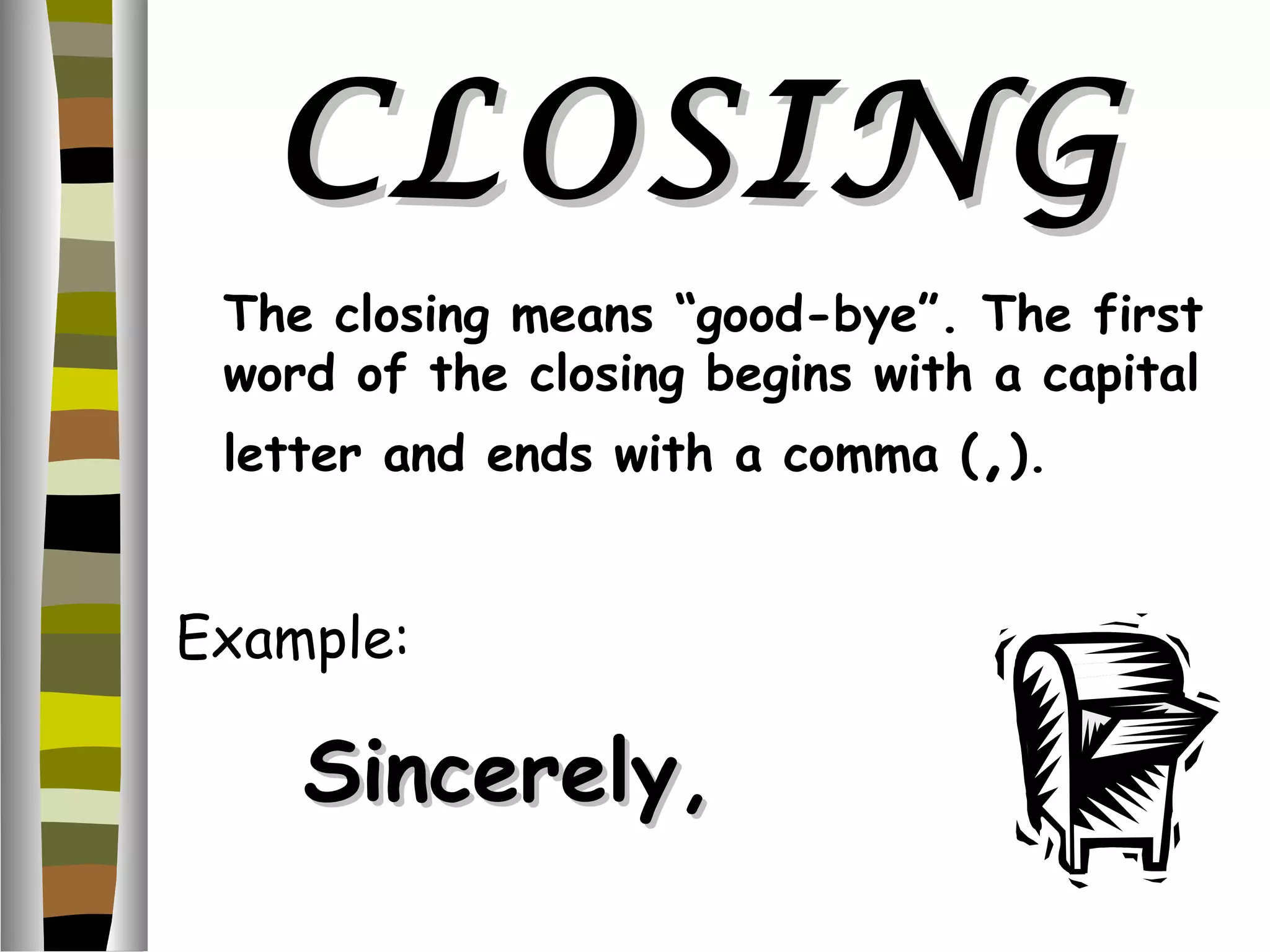 Parts of a letter | PPT