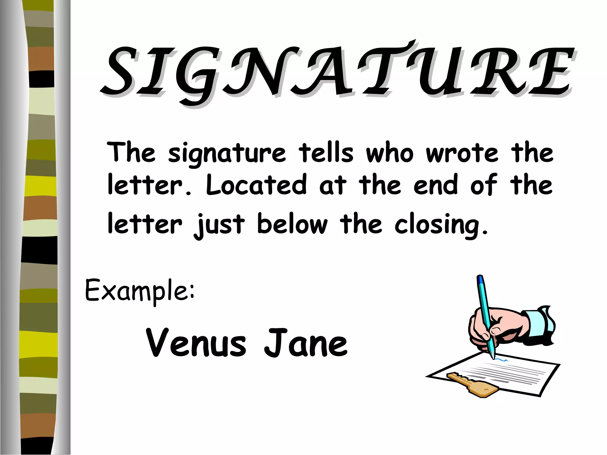 Parts of a letter | PPT