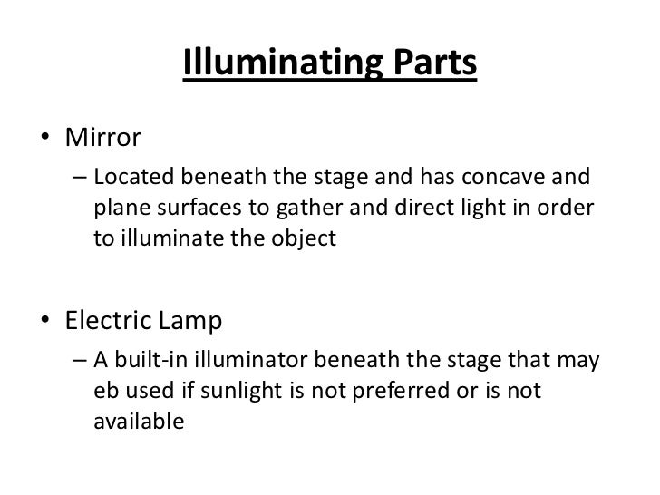 Parts and functions of a compound microscope