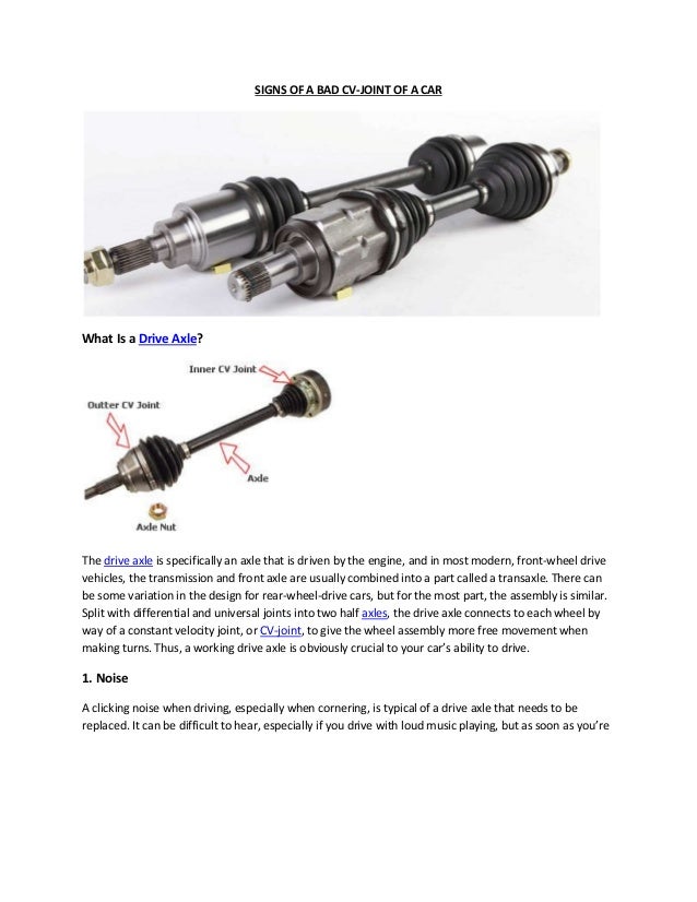 Partsavatar.CA Signs of a bad cv joint of a car